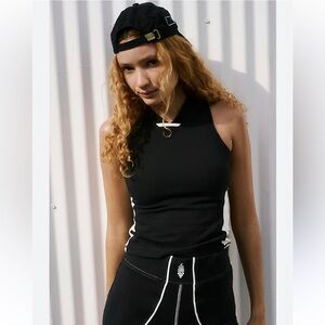 Free People FP Movement Powerwalk Tank in Black/White Combo Size XS New